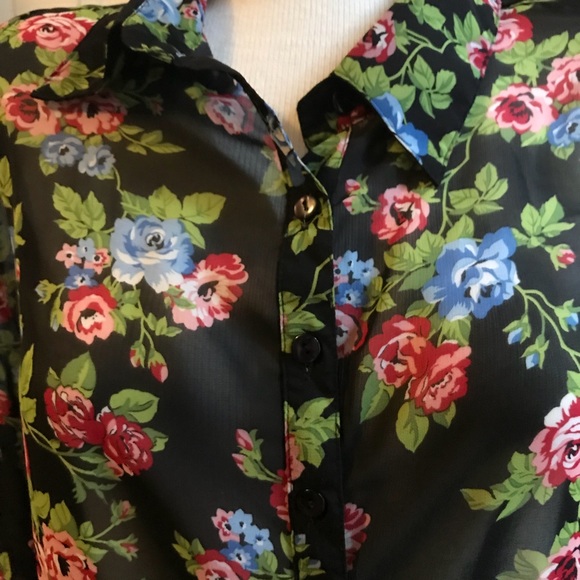 BONGO Sheer Waist Tie Top Retro 90s - Picture 2 of 8